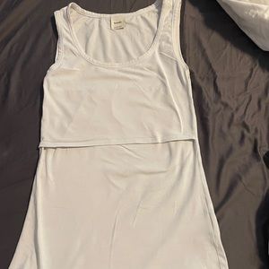 Boob design white nursing tank